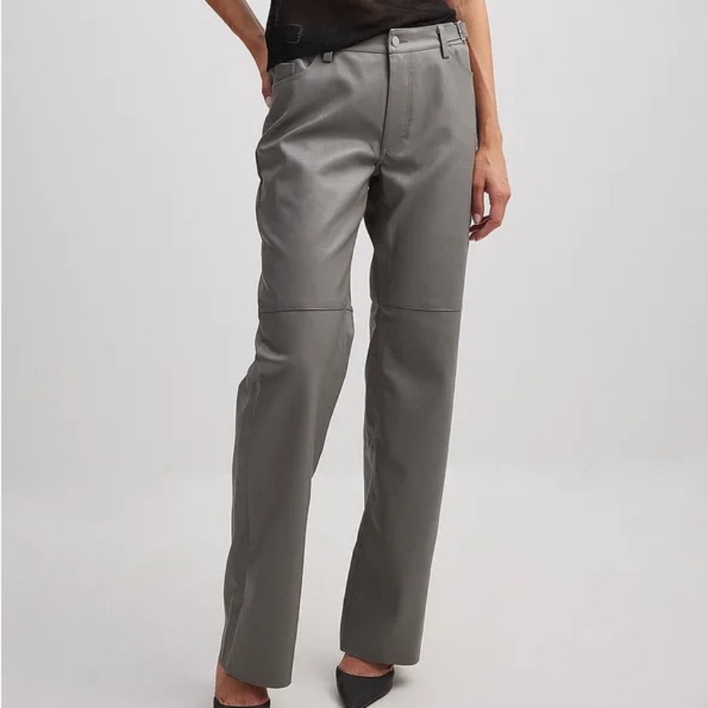 NAKD / NA-KD faux PU leather straight leg pants